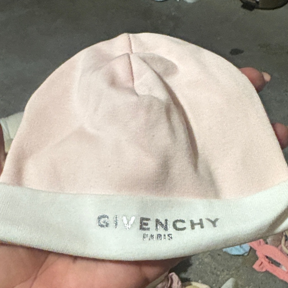 Givenchy Light Pink and White Beanie